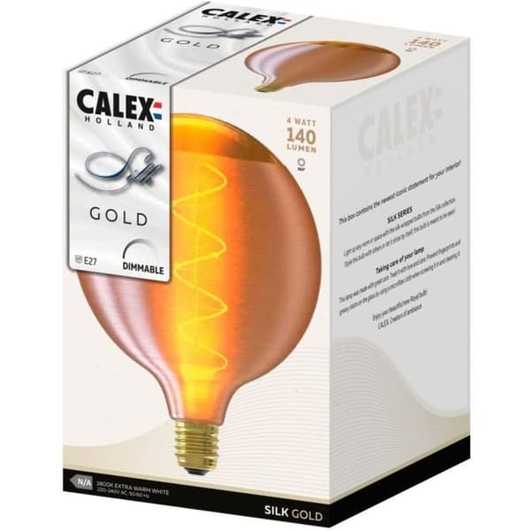 Silk Globe G125 guld spiralpære 220-240V 4W 140lm 1800K E27 variabel styrke