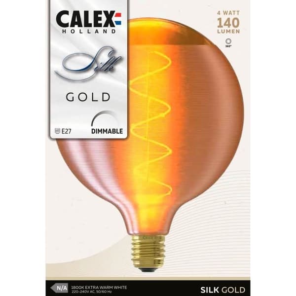 Silk Globe G125 guld spiralpære 220-240V 4W 140lm 1800K E27 variabel styrke