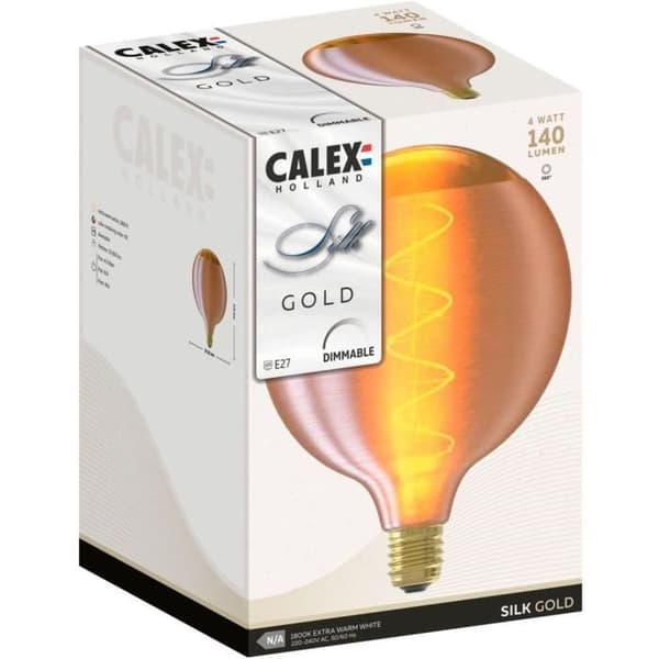 Silk Globe G125 guld spiralpære 220-240V 4W 140lm 1800K E27 variabel styrke