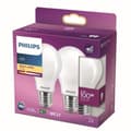 Miniatyrbild 1 av 4: Philips LED-lampa motsvarande 100W E27 Varmvit, ej dimbar, glas, set om 2