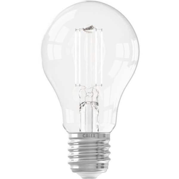 E27 LED-pære - CALEX - STANDARD A60 - Lige glødetråd - 7 W - 806 lm - 2700 K - Dæmpbar - Transparent