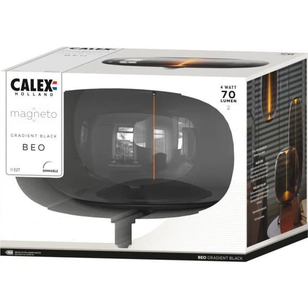 E27 LED-pære - CALEX - MAGNETO BEO - Fleksibel glødetråd - 4 W - 70 lm - 1800 K - Dæmpbar - Sort