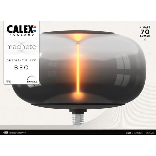 E27 LED-pære - CALEX - MAGNETO BEO - Fleksibel glødetråd - 4 W - 70 lm - 1800 K - Dæmpbar - Sort