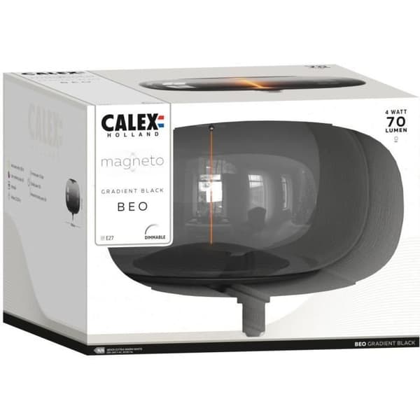 E27 LED-pære - CALEX - MAGNETO BEO - Fleksibel glødetråd - 4 W - 70 lm - 1800 K - Dæmpbar - Sort