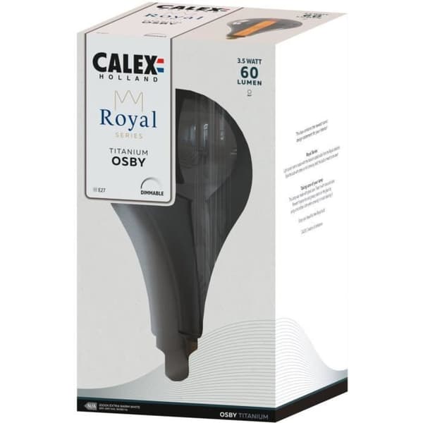 E27 LED-pære - CALEX - ROYAL OSBY - 3,5 W - 60 lm - 2000 K - Dæmpbar - Titanium
