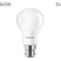 Miniatyrbillede 1 af 4: LED-lampe - PHILIPS - 60 W - B22 - Varm hvid - Mat - Ikke dæmpbar - 3 stk.