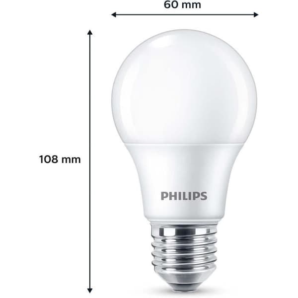 LED-lampe - PHILIPS - 60 W - E27 - Varm hvid - Mat - Ikke dæmpbar - 3 stk.