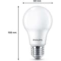 Miniatyrbillede 3 af 4: LED-lampe - PHILIPS - 60 W - E27 - Varm hvid - Mat - Ikke dæmpbar - 3 stk.
