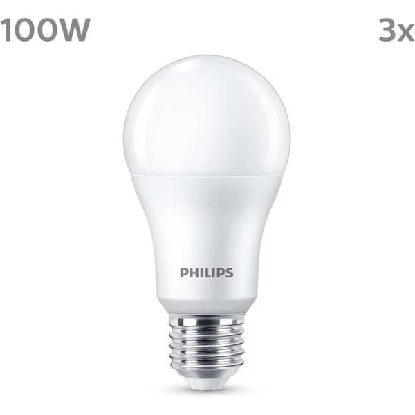 LED-lamppu - PHILIPS - 100 W - A67 E27 - Kylmä valkoinen - Ei-himmennettävä x 3