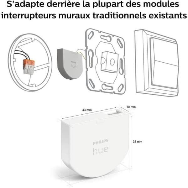 Vægkontaktmodul - PHILIPS HUE - 2-pak - Hvid - Alexa-kompatibel - Indendørs