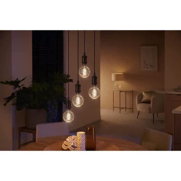 Philips Hue White Ambiance, E27-filament G93 Globe Smart LED-lampa, Bluetooth, Fungerar med Alexa, Google Home och Homekit