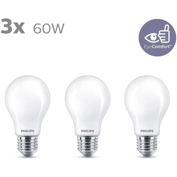 Philips LED-lamput - 3 kpl - 60 W - lämmin valkoinen
