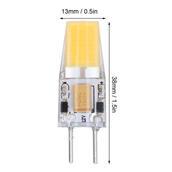 6stk gy6.35 pære 5w ac dc12v cob pære energibesparende silikone loftspære pære til stue