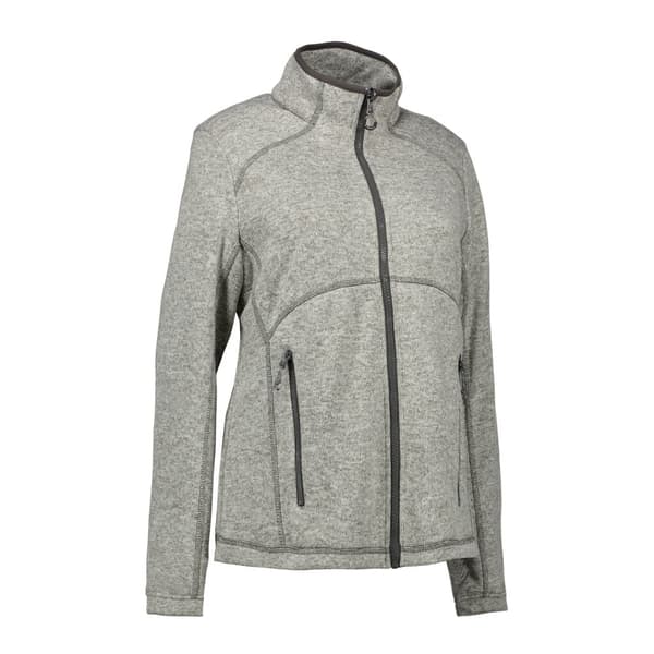 ID Kvinder/Damer Zip N Mix med fuld lynlås i meleret fleece Grey Melange 2XL