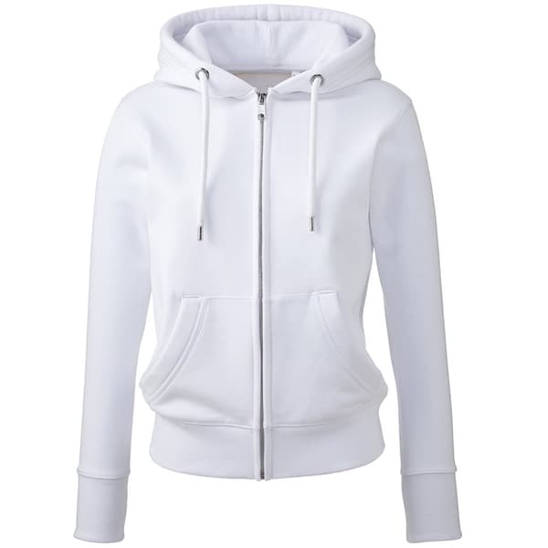 Anthem Womens/Ladies Organic Full Zip Hoodie White XS