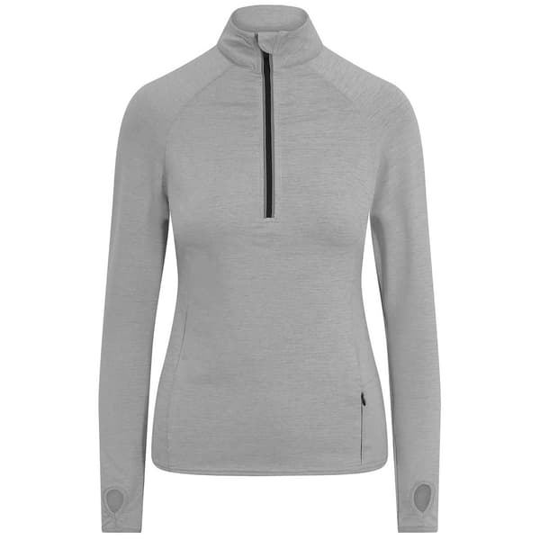 AWDis Cool Womens/Ladies Cool-Flex Half Zip Long-Sleeved Base Layer Top Silver Grey 14 UK