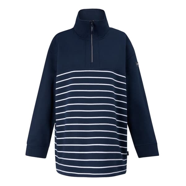 Regatta Womens/Ladies Bayletta Half Placket Sweatshirt Navy/White 8 UK