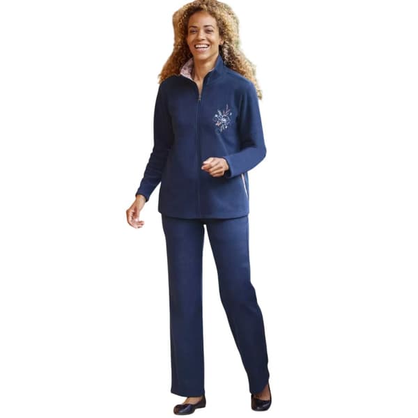 Atlas for Women Womens/Ladies Embroidered Fleece Top & Bottom Set