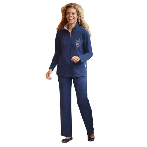 Atlas for Women Womens/Ladies Embroidered Fleece Top & Bottom Set