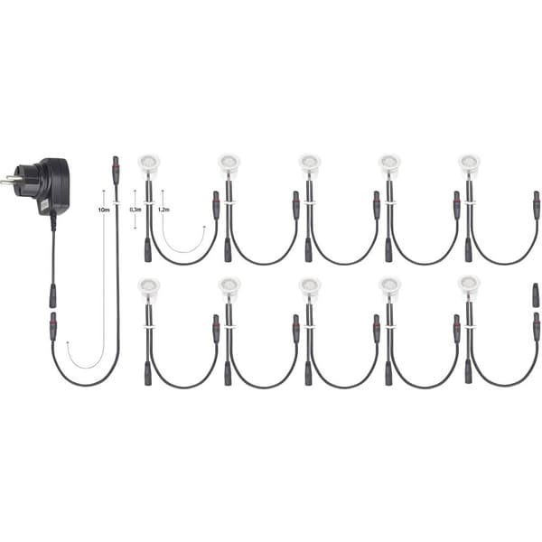 Brilliant G03093/75 Cosa 30 LED-inbyggnadsbelysning Set 10 st LED LED fast installerad 4.5 W Rostfritt stål
