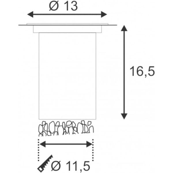 SLV Dasar 115 229320 Utomhusbelysning inbyggnad GU10 Halogen 35 W Aluminium