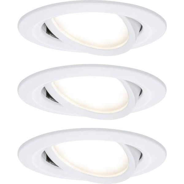 Paulmann 93875 Coin Slim LED-inbyggnadsbelysning Set 3 st LED LED fast installerad 18 W Matt vit Vit