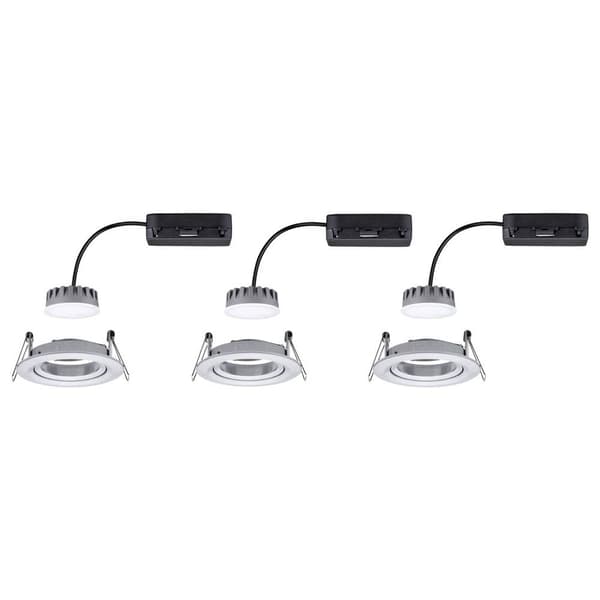 Paulmann 93903 Coin Slim LED-inbyggnadsbelysning Set 3 st LED LED fast installerad 18 W Aluminium (borstad)