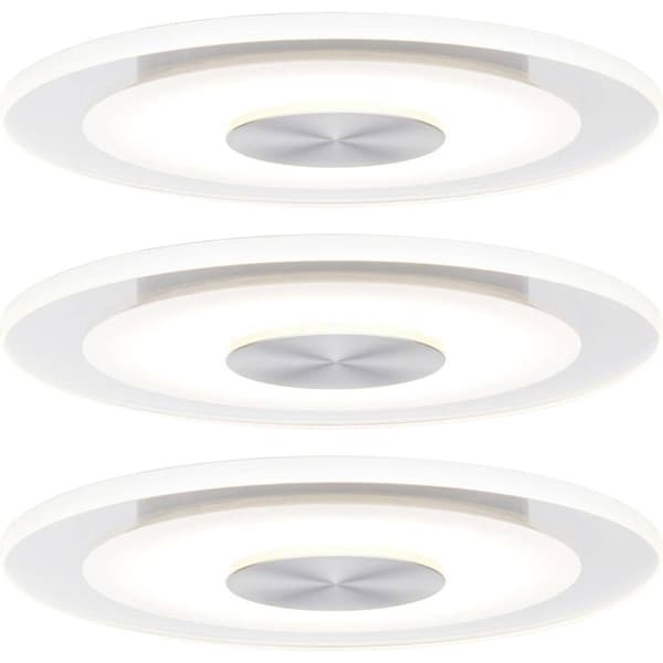 Paulmann 92907 Whirl LED-inbyggnadsbelysning Set 3 st LED LED fast installerad 4.9 W Aluminium (borstad), Satin Gjuten aluminium