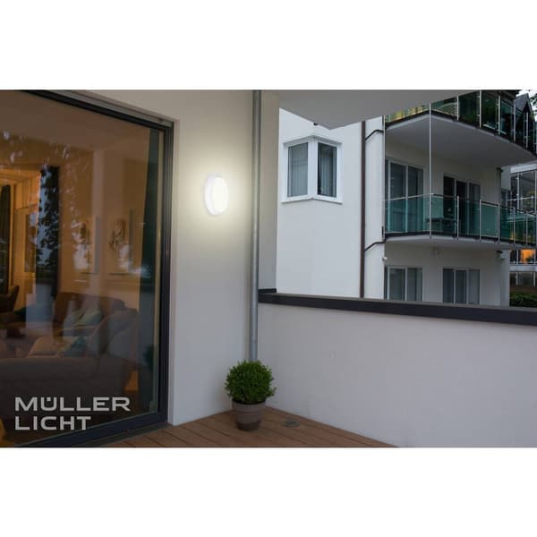 StarLicht Bulkhead LED-våtrumsbelysning med rörelsedetektor LED LED fast installerad 8 W Neutralvit Vit Vit