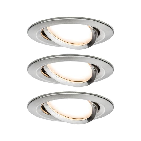 Paulmann 93483 Nova Inbyggnadsbelysning Set 3 st LED LED 6 W Järn (borstad)