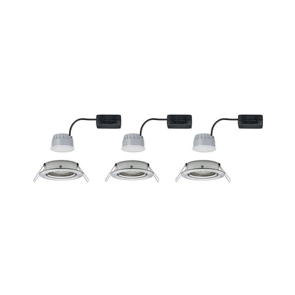 Paulmann 93483 Nova Inbyggnadsbelysning Set 3 st LED LED 6 W Järn (borstad)
