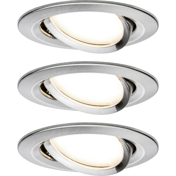 Paulmann 93483 Nova Inbyggnadsbelysning Set 3 st LED LED 6 W Järn (borstad) Metallisk