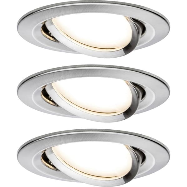 Paulmann 93447 Nova Inbyggnadsbelysning Set 3 st LED LED 18 W Järn (borstad) Metallisk