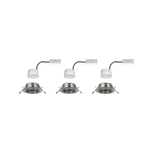 Paulmann 93421 Base Inbyggnadsbelysning Set 3 st LED LED 15 W Järn (borstad)