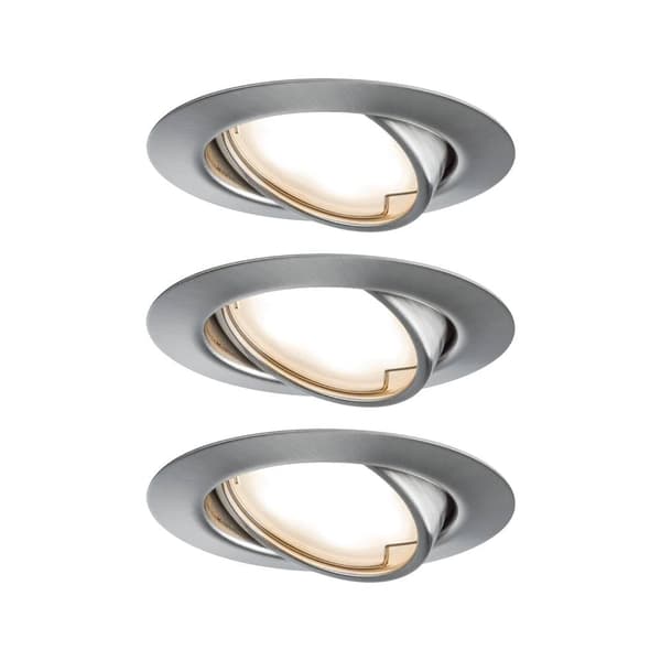 Paulmann 93421 Base Inbyggnadsbelysning Set 3 st LED LED 15 W Järn (borstad) Metallisk
