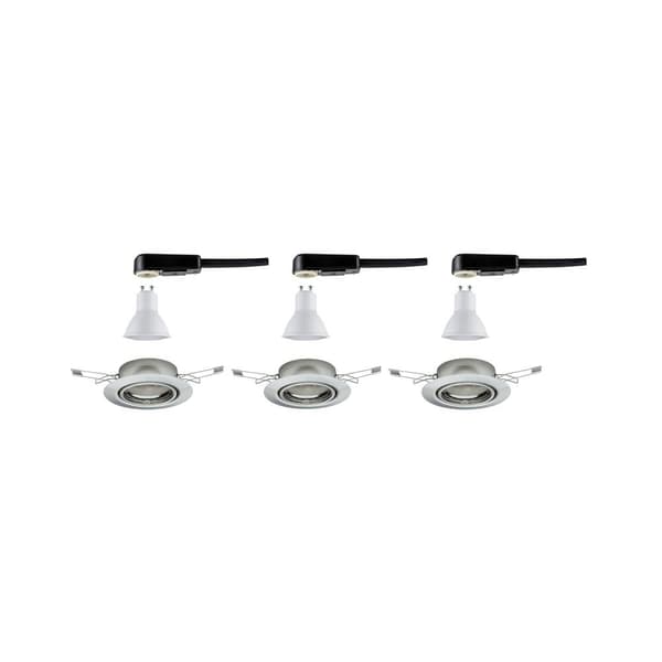 Paulmann 93420 Base Inbyggnadsbelysning Set 3 st LED GU10 15 W Rostfritt stål (borstat)