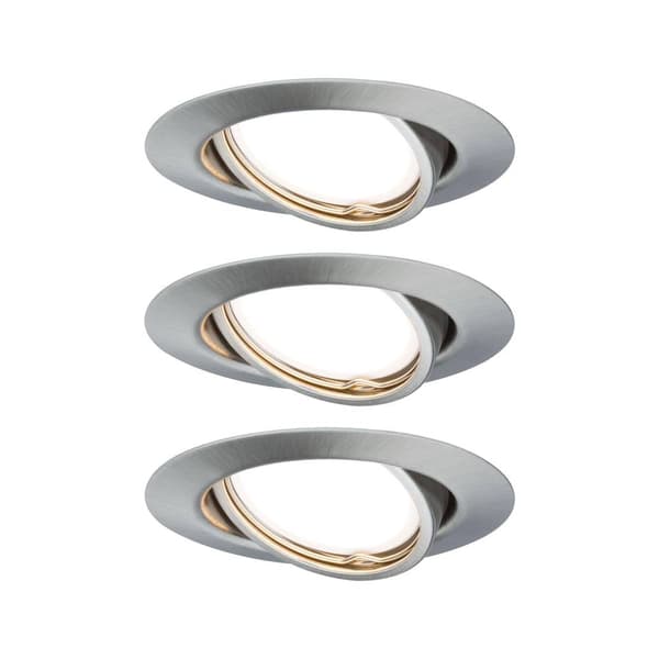 Paulmann 93420 Base Inbyggnadsbelysning Set 3 st LED GU10 15 W Rostfritt stål (borstat) Metallisk