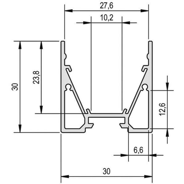 Barthelme 62399811 62399811 Profil Aluminium (L x B x H) 1000 x 30 x 30 mm 1 st