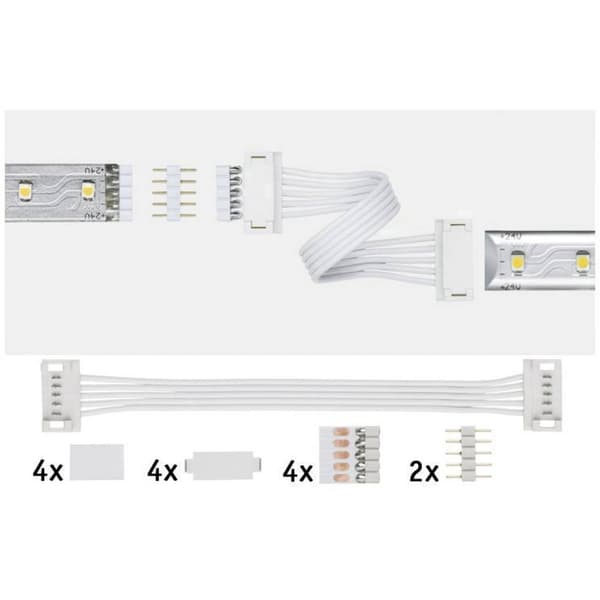 Paulmann 70919 Kontaktdon-set 144 W (max) Kabellängd: 10.00 cm 24 V Plast (L x B x H) 100 x 19 x 7 mm 1 st