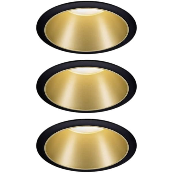 Paulmann Cole Coin 93404 Inbyggnadsbelysning Set 3 st 2021 Energieffektivitetsklass: n.rel. 6 W Varmvit Svart, Guld Svart, Guld