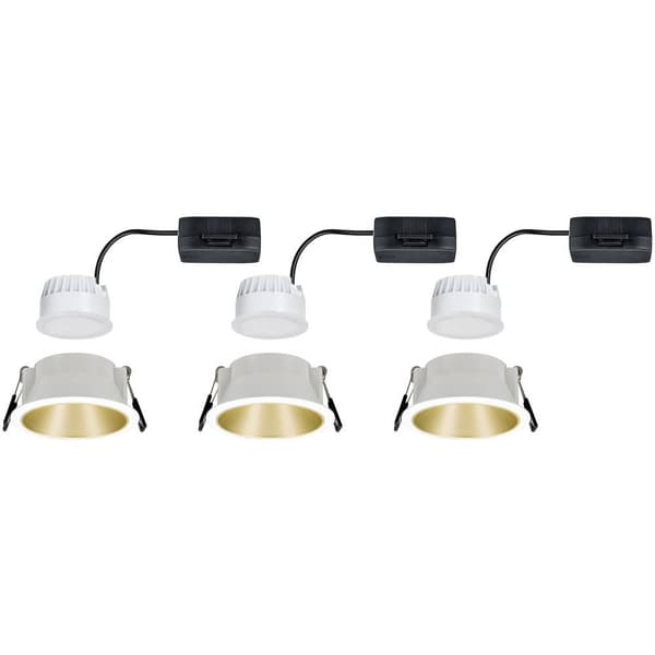 Paulmann 93406 Cole Coin Inbyggnadsbelysning Set 3 st LED 6.50 W Vit, Guld