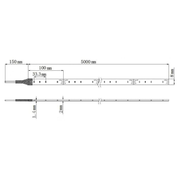 Barthelme Basic 51540428 51540428 LED-list med öppen kabelände 12 V 5 m Varmvit 1 st