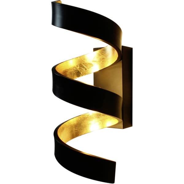 ECO-Light LED-HELIX-AP3 NER LED-HELIX-AP3 NER LED-vägglampa 9 W LED Guld, Svart