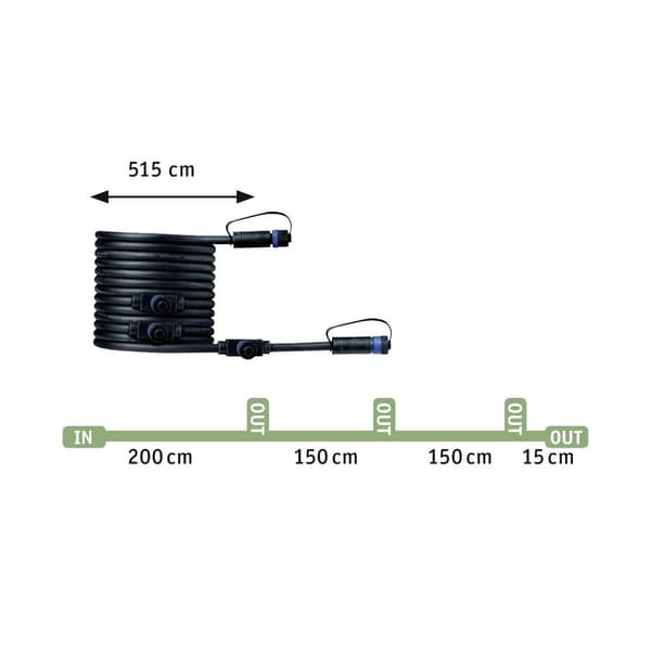 Paulmann Plantini 94154 Belysningssystem Plug&Shine LED-spotlightset, startpaket Set 3 st LED 7.5 W Antracit