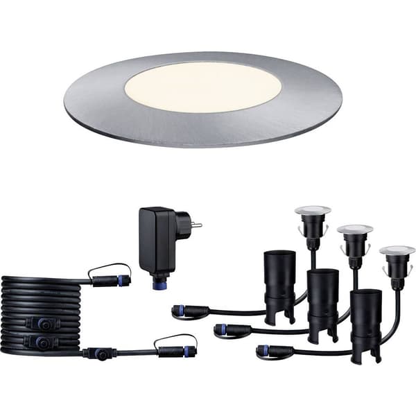 Paulmann 93697 Belysningssystem Plug&Shine LED-lampor att montera in, för utomhusbruk (grundset) Set 3 st LED 7.5 W Var Silver