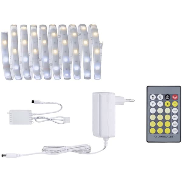 Paulmann 79877 LED-list bas-set med kontakt 24 V 3 m Varmvit 1 set Silver