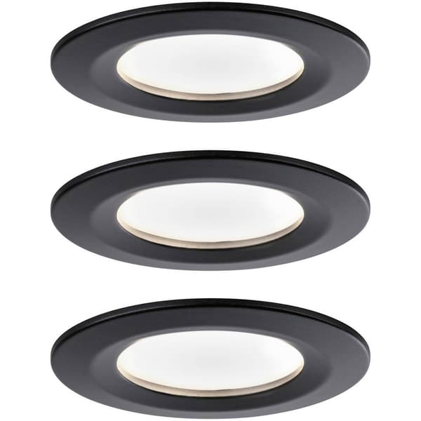Paulmann 94473 LED-inbyggnadsbelysning Set 3 st LED 18 W Svart (matt) Svart