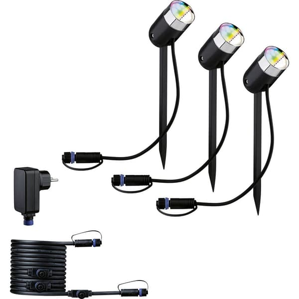 Paulmann colour Spot Pike Set RGBW Zigbee 94284 Belysningssystem Plug&Shine ZigBee LED 4.5 W Varmvit Antracit Svart, Silver