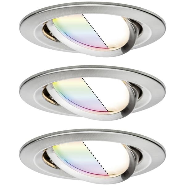 Paulmann 92965 LED-inbyggnadsbelysning Set 3 st LED 15.6 W Järn (borstad)