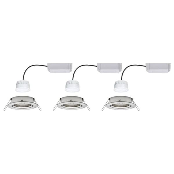 Paulmann 92965 LED-inbyggnadsbelysning Set 3 st LED 15.6 W Järn (borstad)